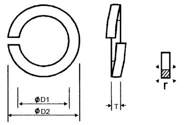BS 4464 Metric Spring Washers Type B BS 4464 Metric Spring Washers Type B